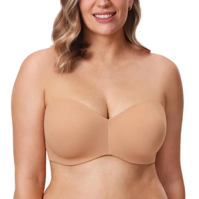 Abbildung von DELIMIRA Damen Minimizer Trägerloser BH mit Bügel ohne Polster Geformte Cups Kaum Buff 70C