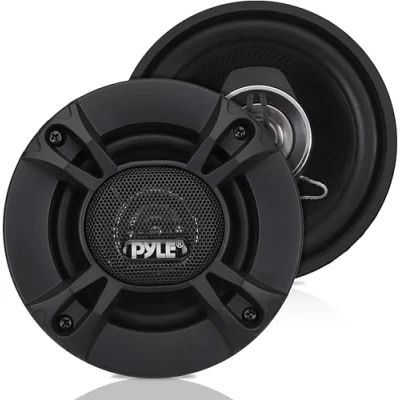 Abbildung von Pyle 2 Wege Universal Auto Lautsprecher 240W 4 Zoll Koaxial, Profi Audio, Tür /Seitenkompatibel, PL412BK (Paar), Schwarz