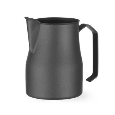Abbildung von HENDI Milchkännchen, mit V förmigem Ausguss, Milchkanne, Milchschaumkännchen, für Cappuccino oder Latte Art, ø84x(H)130mm, 0.7L, Edelstahl, mattschwarz