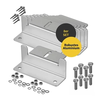 Abbildung von Avoltik 8 Stück Solarpanel Halterung Silber, Solar Panel Montage Z Mounting, Solarmodul mit Muttern Schrauben für Befestigung Winkel,