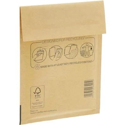 Abbildung von Bankers Box Luftpolsterumschläge Polsterumschlag Versandtaschen Umschläge für zerbrechliche Gegenstände, umweltfreundlich, Selbstklebeverschluss, 11x16 cm (100er Pack)