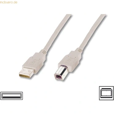 Abbildung von ASSMANN USB 2.0 Kabel Typ A B 5.0m konform beige
