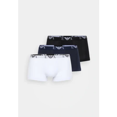 Abbildung von Emporio Armani Herren Shorts 3er Pack Trunks, Pants, Unterwäsche, Stretch Cotton Panties, Herren, Größe: XL, Bianco/nero/marine