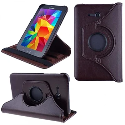 Abbildung von COOVY® 2.0 Cover für Samsung Galaxy TAB 3 LITE 7.0 SM T110 T111 Rotation 360 Smart Hülle Tasche Etui Case Schutz Ständer braun