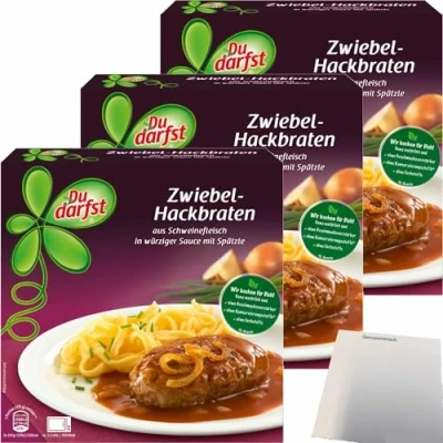 Abbildung von Du darfst Menü Zwiebelhackbraten 3er Pack (3x375g Packung) + usy Block