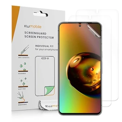 Abbildung von kwmobile 3X Displayschutzfolie kompatibel mit Google Pixel 8 Pro Folie klare Schutzfolien Set in transparent