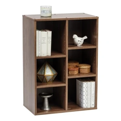 Abbildung von Iris Ohyama, Bibliothek, Möbel, Regal, Aufbewahrungswürfel, 6 Fächer, Horizontale &amp; vertikale Anordnung, Design, Modern, Büro, Schlafzimmer, Wohnzimmer Rack CFR 9060 Braun