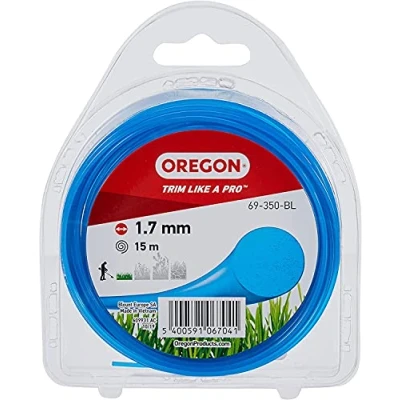 Abbildung von Oregon Trimmerfaden für Rasentrimmer, Ersatz Mähfaden Motorsensen &amp; Freischneider, Universal Freischneider Zubehör, Runder Allzweck 1.7mm Trimmerfaden, 1,7mm x 15m Spule, Blau (69 350 BL)
