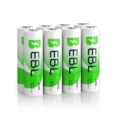 Abbildung von EBL AA Akku 2800mAh 8 Stück Mignon wiederaufladbare Batterien, Typ NI MH, geringe Selbstentladung mit Staubkasten, 1.2v Akkubatterien