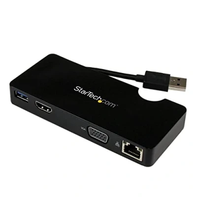Abbildung von StarTech.com USB 3.0 Universal Laptop Mini Dockingstation mit HDMI oder VGA, Gigabit Ethernet,