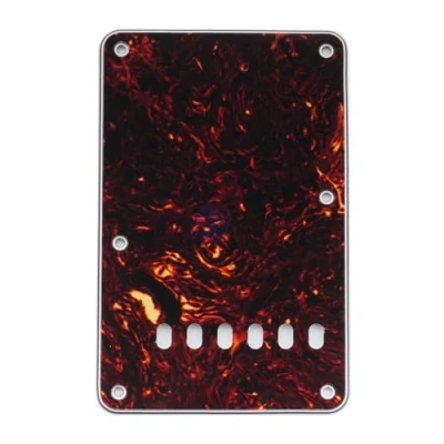 Abbildung von Musiclily 6 Löcher Vintage ST Tremolo Abdeckung Back Plate für Fender American/Mexican Standard Stratocaster Modern Style E Gitarre, 4 lagig Tortoise Shell