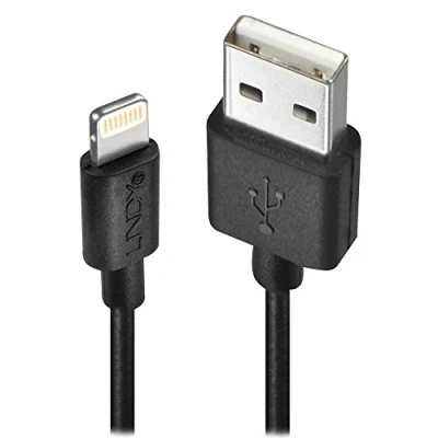 Abbildung von LINDY 31319 0.5m USB Typ A an Lightning Kabel, schwarz