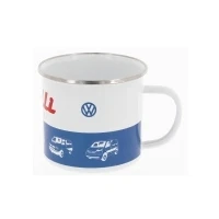 Abbildung von BRISA VW Collection Volkswagen Große Emaille Kaffee Tee Tasse Becher Haferl für Camping &amp; Outdoor T1 T5 Bus (500 ml/Bulli Driver/Bunt)