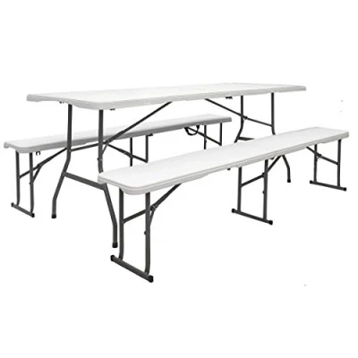Abbildung von AMANKA 300kg Bierzeltgarnitur 180 x 70 cm Wetterfest für 8 Personen Esstisch Set mit 2 Bänken