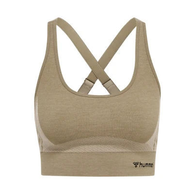 Abbildung von Hummel Seamless Sportbh mit mittlerer Stützkraft, Damen, Größe: Small, Chateau gray driftwood melange