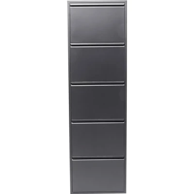 Abbildung von Kare Design Schuhschrank Caruso Anthrazit, Metall, mit 5 Klappen, Schuhablage für 10 Paar Schuhe, schmal, platzsparend, hoch, Schuhregal, Eingangsbereich, 170x50x14 cm (H/B/T)