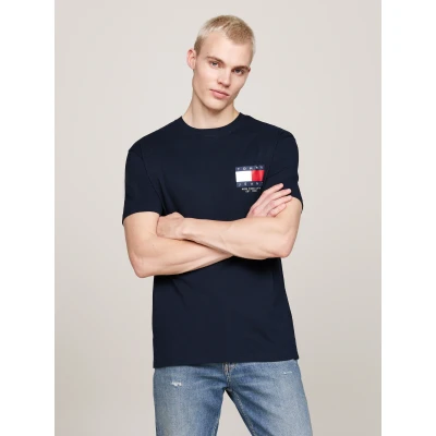Abbildung von Tommy Jeans FLAG TEE Unisex Tshirt print, Größe: Small, Dark night navy