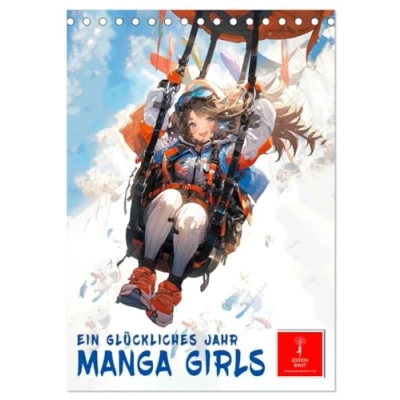 Abbildung von Manga Girls ein glückliches Jahr (Tischkalender 2025 DIN A5 hoch), CALVENDO Monatskalender