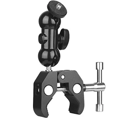 Abbildung von Stativ Klemme Super Clamp mit Mini Kugelkopf 1/4 3/8 Zoll Gewinde Adapter für Kameras, Flash Light, Stativ, LCD/DV Monitor, LED Lights