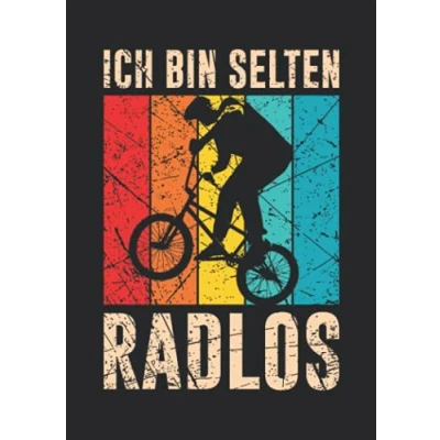 Abbildung von Notizbuch A5 liniert mit Softcover Design: Ich bin selten radlos Radfahrer Spruch Fahrrad Fahrradfahrer: 120 linierte DIN Seiten