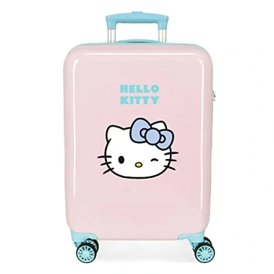 Abbildung von Hello Kitty Wink Kabinentrolley, Rosa, 38 x 55 20 cm, Hartplastik, seitlicher Kombinationsverschluss, 34 l, 2 kg, 4 Räder, Handgepäck