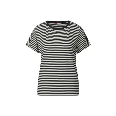 Abbildung von STREET ONE Damen A323148 Gestreiftes T Shirt, Black, 44