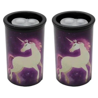 Abbildung von KUM AZ3800016 Anspitzer mit Behälter, Unicorn, 2 Spitzer für dicke und dünne Stifte, 8 11 mm