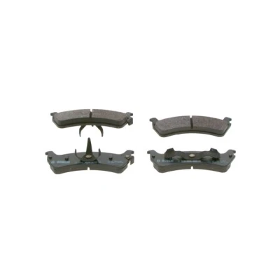 Abbildung von BOSCH 0 986 424 655 Bremsbelagsatz Low Metallic mit integriertem Verschleißsensor, akustischer Verschleißwarnung Kolbenclip Feder