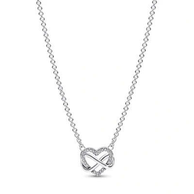 Abbildung von Pandora Sparkling Infinity Heart Collier Halskette, Damen, Größe: 50, Sterling silver