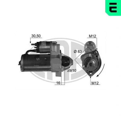 Abbildung von ERA 220037A Anlasser 12 1,8 SKODA: Superb I Limousine, AUDI: A4 B7 Avant, A6 C6 B6 VOLKSWAGEN: TRANSPORTER 4 Bus