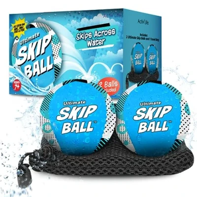 Abbildung von Activ Life Ultimate Skip Ball (Blue Spots) Lustiges Strandspielzeug und Wasserspiele für Jungen, Teenager Geschenke Männer, die Alles haben Coole Sommer Geburtstagsgeschenke Sohn