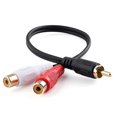 Abbildung von cablepelado Mono Audiokabel 2 x RCA weiblich männlich 0.20 m
