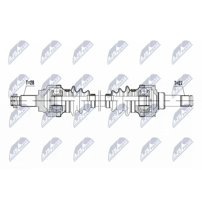 Abbildung von NTY NPW BM 048 Antriebswelle Hinterachse rechts 795 BMW: 3 Touring, 4 Coupe, Limousine