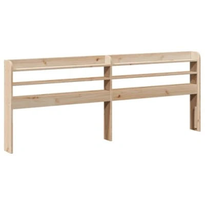 Abbildung von vidaXL Kopfteil, Bettkopfteil mit Ablagen, Freistehend Betthaupt für Holzbett Doppelbett, Holzkopfteil Bettzubehör Schlafzimmer, 180cm Massivholz Kiefer
