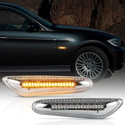 Abbildung von Recambo LED Seitenblinker passend für BMW 3er E36, E46, E90, E91, E92, E93 Chrom KLARGLAS
