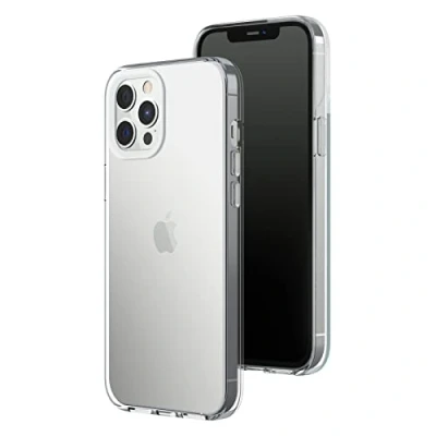 Abbildung von RhinoShield Crystal Clear Case kompatibel mit [iPhone 12 Pro Max] Fortschrittliche Vergilbungsresistenz, Hohe Transparenz, Personalisierbare und Transparente Schutzhülle Weiß Kamera Ring