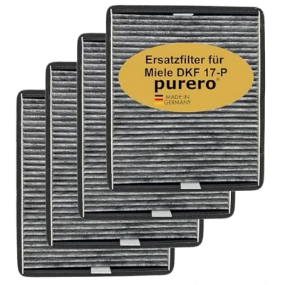 Abbildung von purero® Aktivkohlefilter Ersatzfilter für Miele DKF 17 P / 7932330, Nachfolgemodell von 1 Optimale Geruchsabscheidung Made in Germany