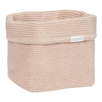 Abbildung von Little Dutch TE30423026 Wickeltischkörbchen gestrickt klein Newborn Naturals Pure beige (15x15x15 cm)