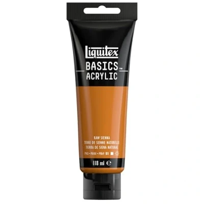 Abbildung von Liquitex 8870027 Basics Acrylfarbe, monopigmentierte Künstlerpigmente, lichtecht, mittlere Viskosität, Archivqualität, seidenglänzender Finish, 118ml Tube Siena Natur