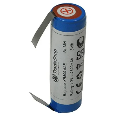 Abbildung von Hochleistungs NI MH Akku 1,2V 2500mAh für Haarschneider Wella Contura HS40 Tondeo Eco XS Black Velvet 3711 Silver 3268 S 3108 Moser ChroMini 1591 Ermila Bella 1590