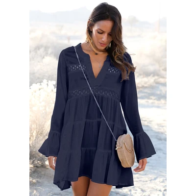Abbildung von Lascana Tunic Strandaccessoire, Damen, Größe: 32/34, Marine