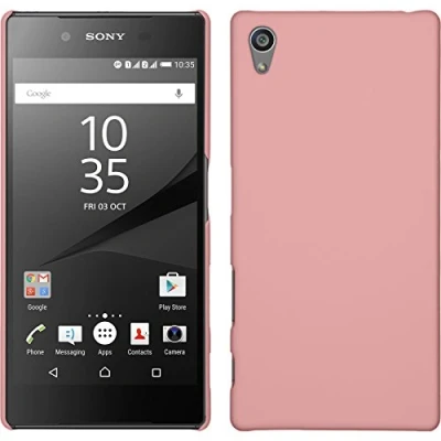 Abbildung von PhoneNatic case kompatibel mit Sony Xperia Z5 Hülle rosa gummiert Hard + 2 Schutzfolien