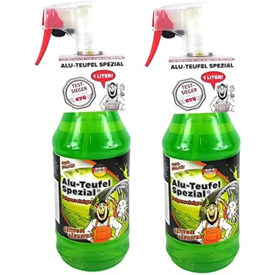 Abbildung von 2x 1L 1 Liter TUGA Alu Teufel Spezial Felgenreiniger Aktivgel säurefrei GRÜN