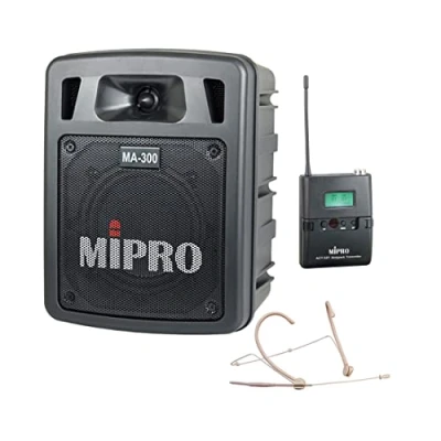 Abbildung von MIPRO MA 300 Mobiles Beschallungssystem 823 832 MHz + ACT32T Taschensender MU23 Headsetmikrofon