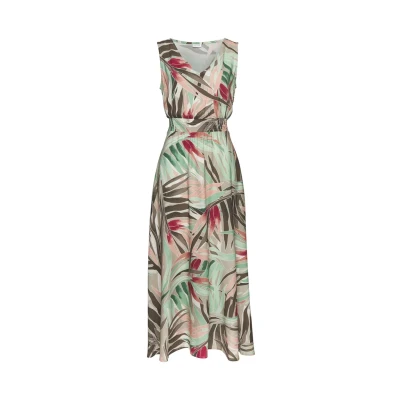 Abbildung von Vivance Maxikleid, mit Alloverdruck, langes Sommerkleid Schlitz