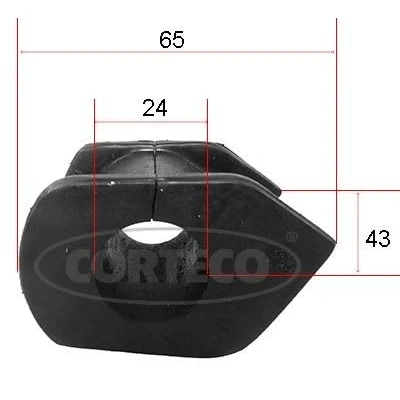 Abbildung von CORTECO 49371779 Stabigummis 24 65 TOYOTA: Yaris II Schrägheck