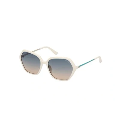 Abbildung von Guess Sonnenbrille, Damen, Größe: 55, White dark green gradient