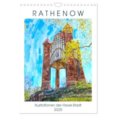Abbildung von Rathenow Illustrationen der Havel Stadt (Wandkalender 2025 DIN A4 hoch), CALVENDO Monatskalender