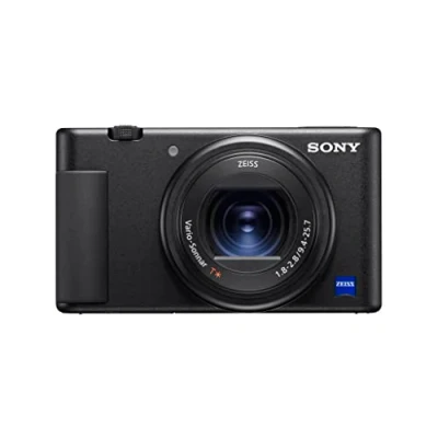 Abbildung von Sony ZV 1A Vlog Kamera Digitalkamera mit seitlich klappbarem Selfie Display, 4k Video, Real Time Autofokus Ideal für Fotografie, YouTube und Content Creation