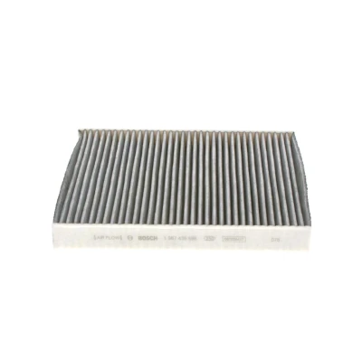 Abbildung von BOSCH 1 987 435 596 Innenraumfilter Aktivkohlefilter 254 222 30,5 SKODA: Kamiq, Scala Schrägheck, VOLKSWAGEN: Polo VI, T Cross, SEAT: IBIZA 5, Arona
